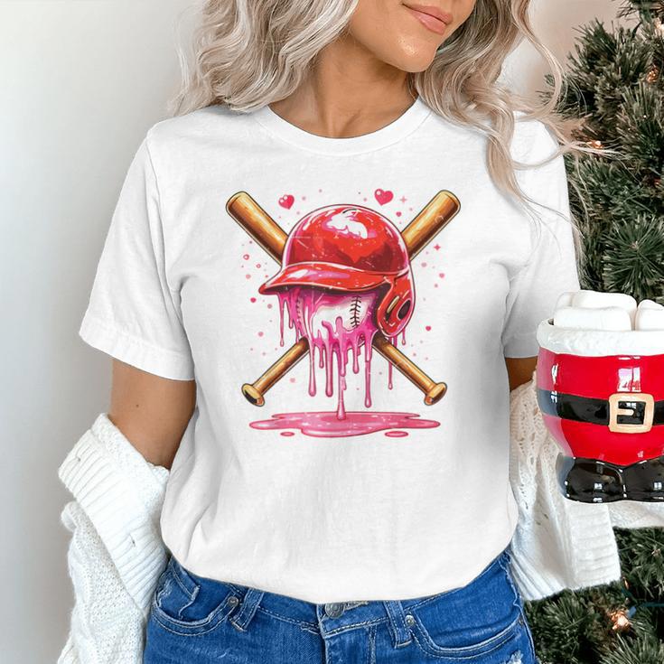 Boys Valentine Day Baseball Helmet Drip Ice-Cream Youth Kids Unisex T-Shirt