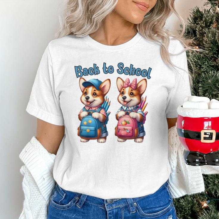 Corgi Dog Student To School Happy Back To School Unisex T-Shirt Corgi Dog Student To School Happy Back To School Unisex T-Shirt