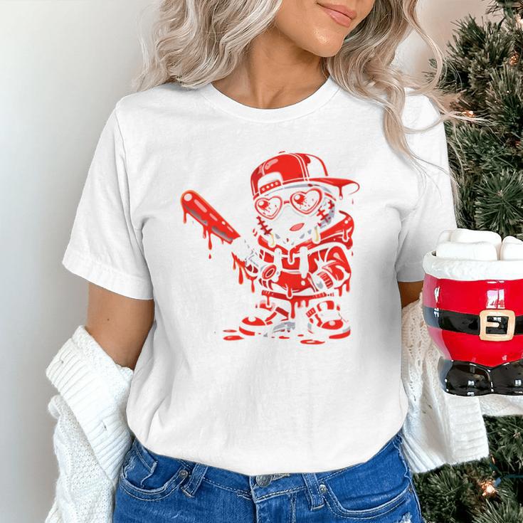 Drippy Baseball Mascot Valentine Heart Glasses Cartoon Unisex T-Shirt Drippy Baseball Mascot Valentine Heart Glasses Cartoon Unisex T-Shirt