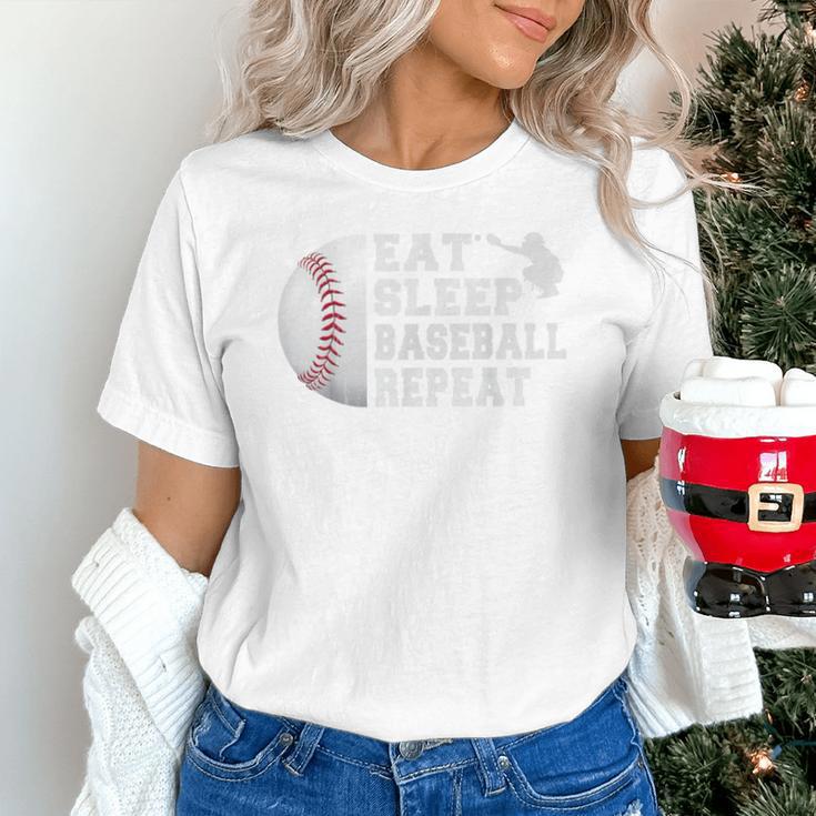 Eat Sleep Baseball Repeat Catcher Boys Youth Men Unisex T-Shirt
