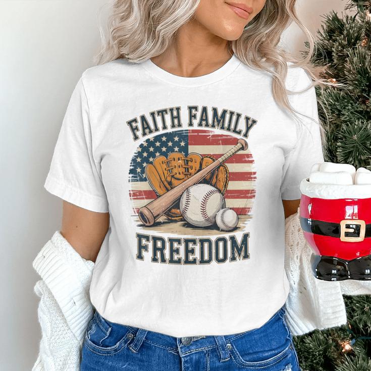 Faith Family Freedom Patriotic Christian Baseball Game Day Unisex T-Shirt Faith Family Freedom Patriotic Christian Baseball Game Day Unisex T-Shirt