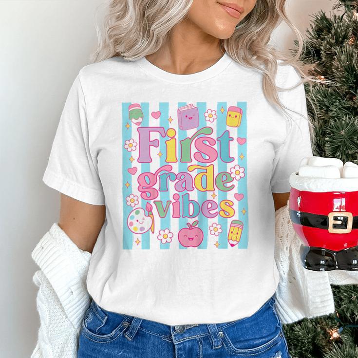 First Grade Vibes Cute Groovy Back To School 1st Grade Girls Unisex T-Shirt First Grade Vibes Cute Groovy Back To School 1st Grade Girls Unisex T-Shirt
