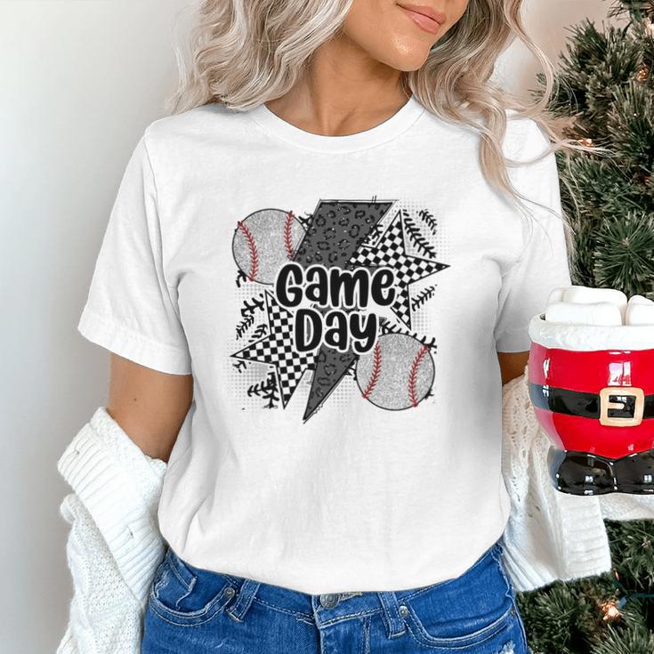 Game Day Baseball Retro Checkered Baseball Unisex T-Shirt Game Day Baseball Retro Checkered Baseball Unisex T-Shirt