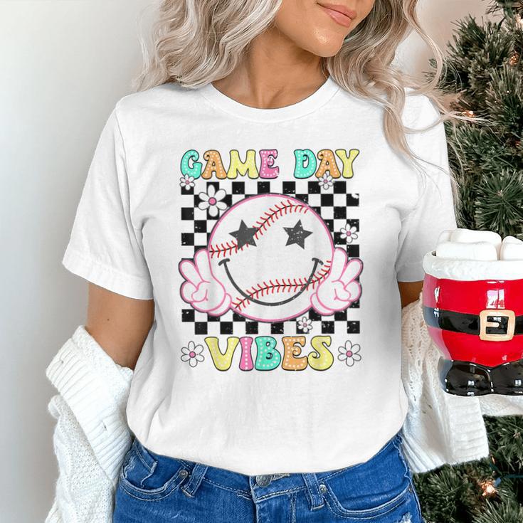 Game Day Vibes Softball Baseball Groovy Game Day Girls Women Unisex T-Shirt