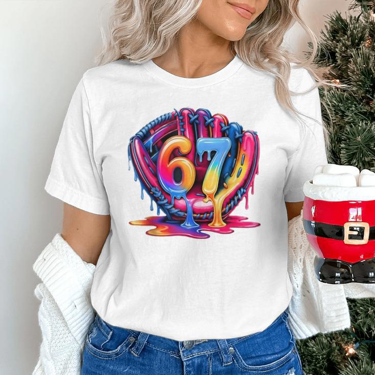 Gen Alpha Slang Ice Cream Drip Six Seven 67 Baseball Catcher Unisex T-Shirt Gen Alpha Slang Ice Cream Drip Six Seven 67 Baseball Catcher Unisex T-Shirt