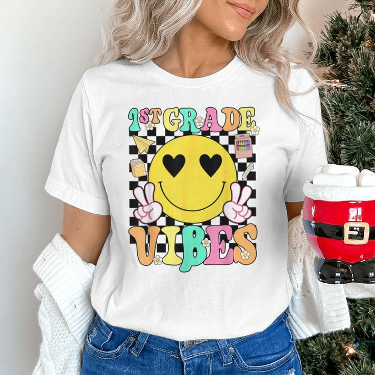 Girls 1st Grade Vibes Smile Face Back To School First Grade Unisex T-Shirt Girls 1st Grade Vibes Smile Face Back To School First Grade Unisex T-Shirt