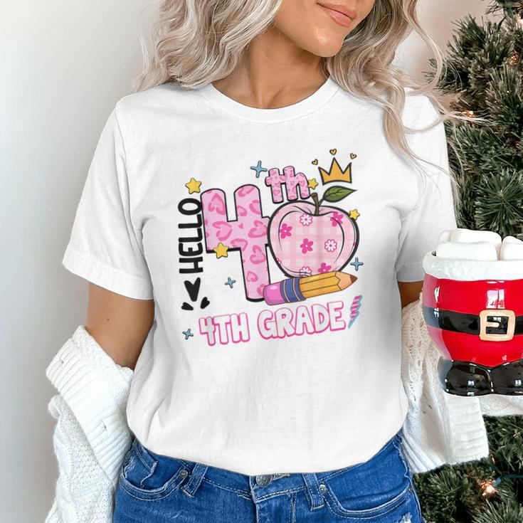 Hello Fourth 4th Grade Leopard Tie Dye Girl Back To School Unisex T-Shirt Hello Fourth 4th Grade Leopard Tie Dye Girl Back To School Unisex T-Shirt