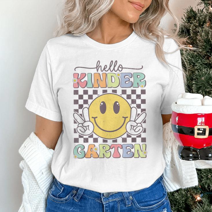 Hello Kindergarten Hippie Smile Face Back To School Unisex T-Shirt Hello Kindergarten Hippie Smile Face Back To School Unisex T-Shirt