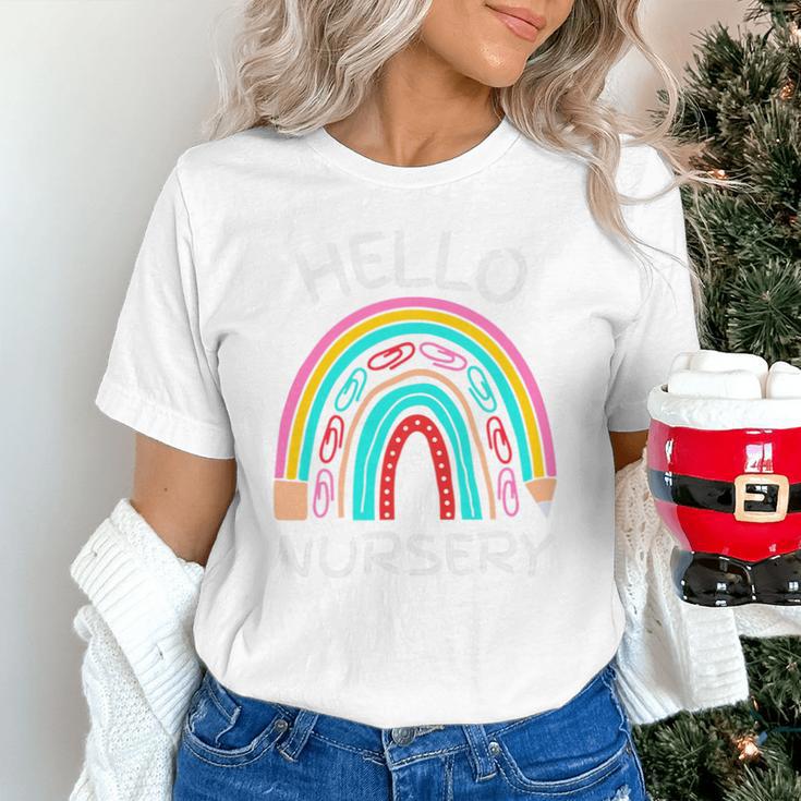 Hello Nursery Pencil Rainbow Back To School Boys Girls Premium Tri-Blend Unisex T-Shirt Hello Nursery Pencil Rainbow Back To School Boys Girls Premium Tri-Blend Unisex T-Shirt