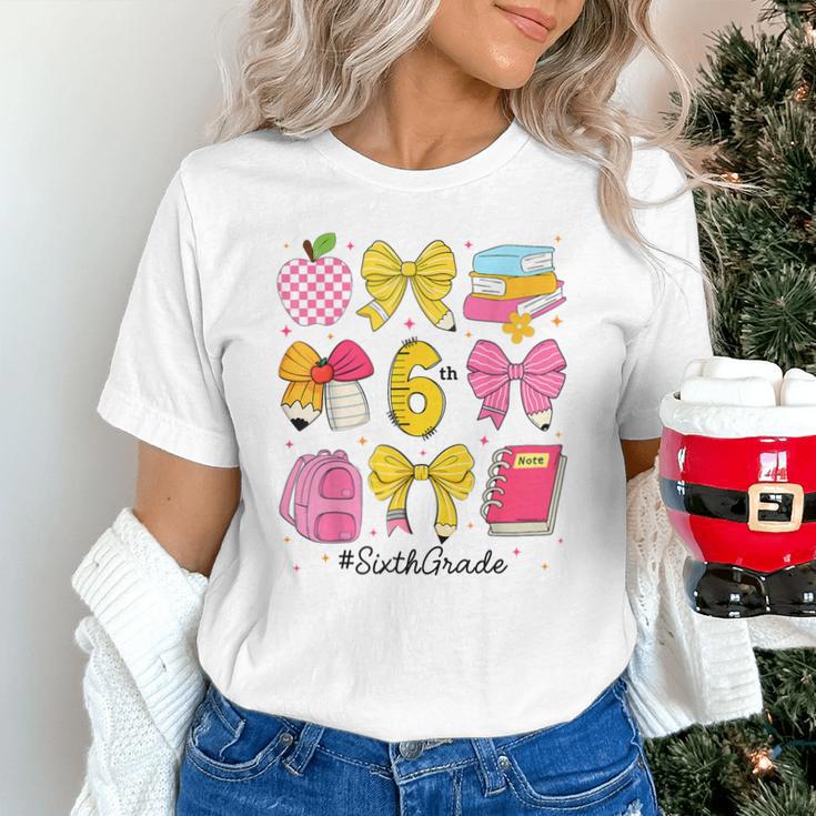 Hello Sixth 6th Grade Back To School Coquette Bow Girls Unisex T-Shirt Hello Sixth 6th Grade Back To School Coquette Bow Girls Unisex T-Shirt