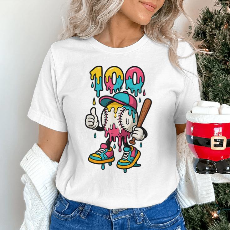 Ice Cream Drip Baseball Party 100 Days Of School Teacher Unisex T-Shirt Ice Cream Drip Baseball Party 100 Days Of School Teacher Unisex T-Shirt