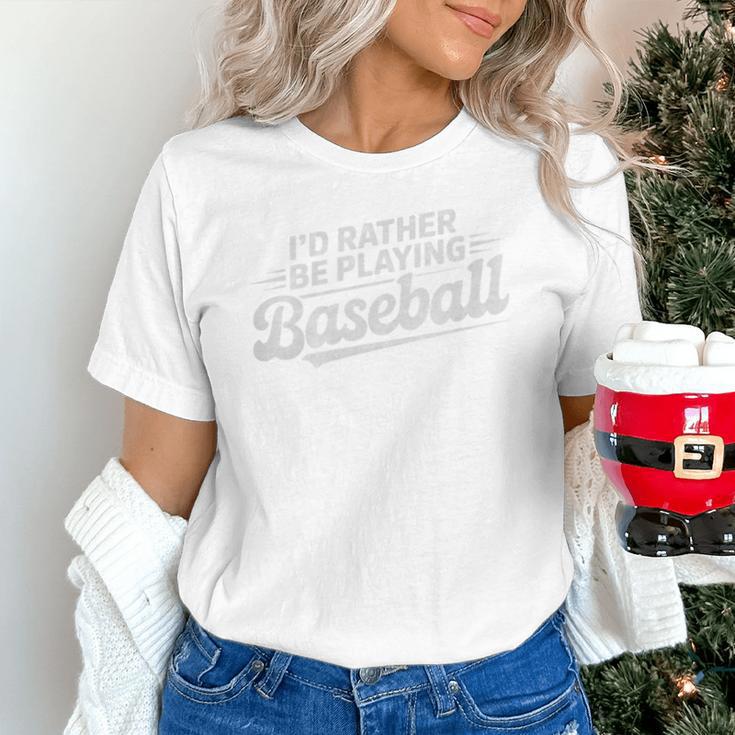 I'd Rather Be Playing Baseball Player Coach Fan Game Day Tee Premium Tri-Blend Unisex T-Shirt I'd Rather Be Playing Baseball Player Coach Fan Game Day Tee Premium Tri-Blend Unisex T-Shirt