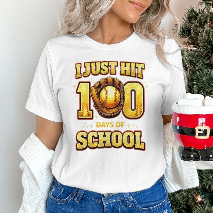 I Just Hit 100 Days Of School Baseball Boys Kids 100th Day Unisex T-Shirt