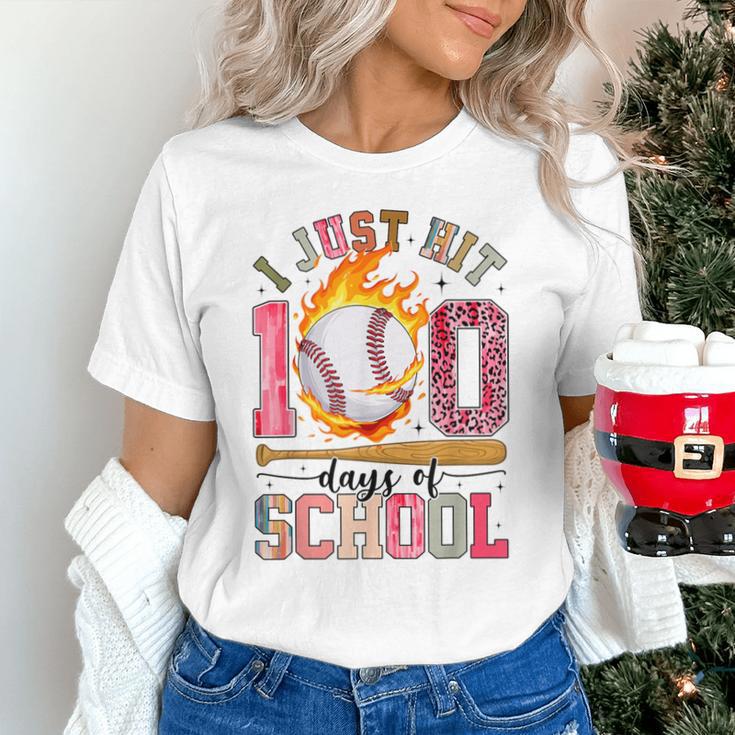 I Just Hit 100 Days Of School Baseball Lovers Fans Boys Kids Unisex T-Shirt