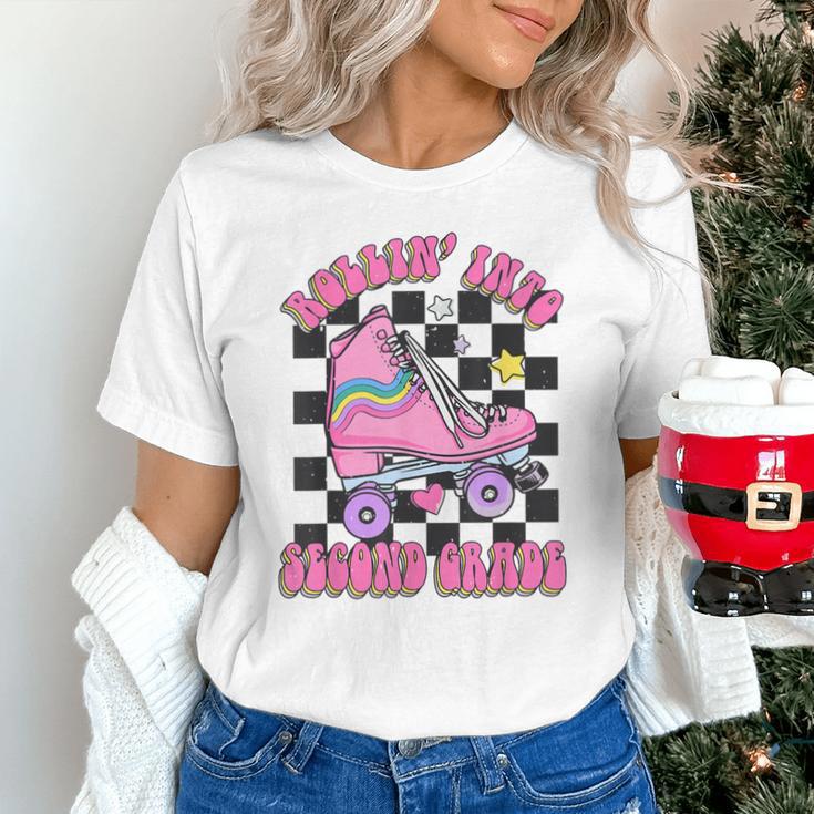 Kids Back To School Skating Rollin Into Second 2nd Grade Unisex T-Shirt