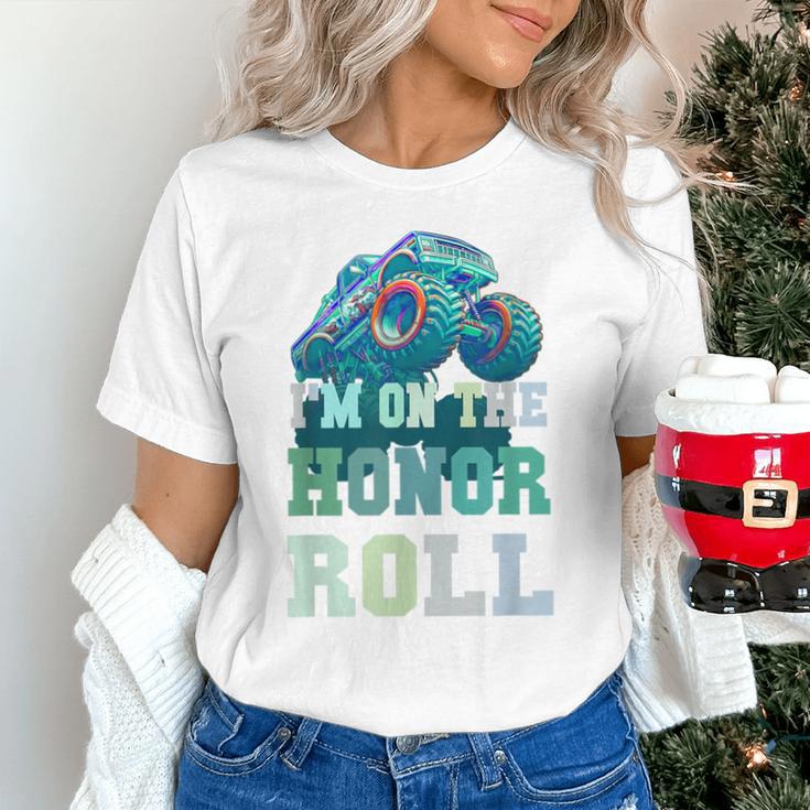 Kids I'M ON HONOR ROLL Monster Trucks Back To School Bruh Unisex T-Shirt