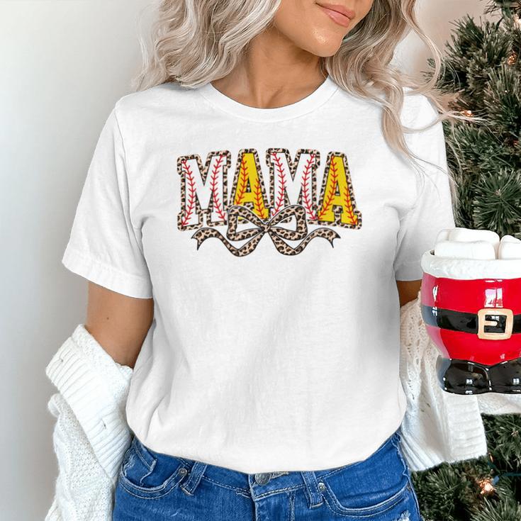 Leopard Baseball Softball Mama Bow Softball Baseball Mom Unisex T-Shirt Leopard Baseball Softball Mama Bow Softball Baseball Mom Unisex T-Shirt