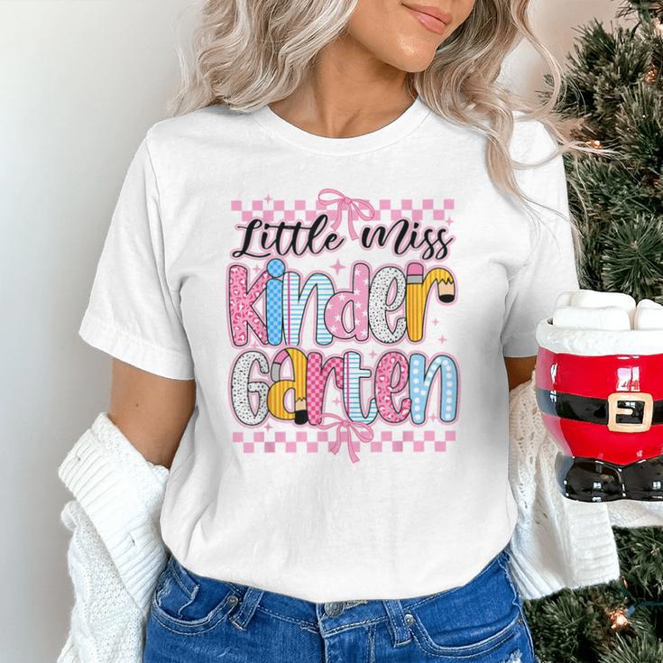 Little Miss Kindergarten Back To School Girls Coquette Bow Unisex T-Shirt Little Miss Kindergarten Back To School Girls Coquette Bow Unisex T-Shirt