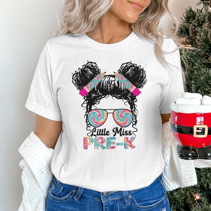 Little Miss Pre-K Girls Back To School Messy Bun Performance Unisex T-Shirt Little Miss Pre-K Girls Back To School Messy Bun Performance Unisex T-Shirt