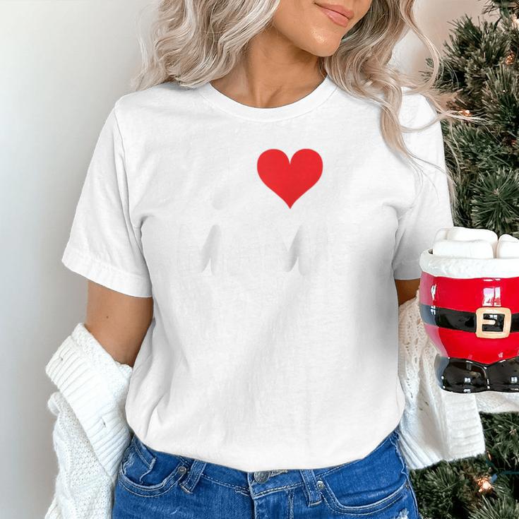 I Love Mamie Heart Grandma Grandmother Grandparent Raglan Baseball Tee Unisex T-Shirt