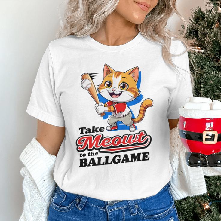 Take Meowt To The Ball Game Tee Slugger Cat Baseball Unisex T-Shirt
