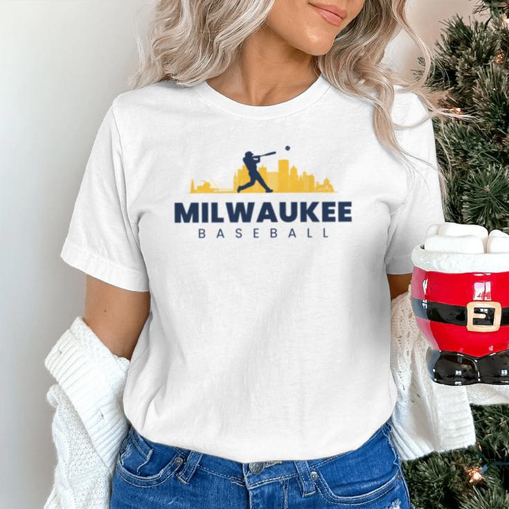 Milwaukee Baseball Minimalist City Skyline Baseball Lover Unisex T-Shirt Milwaukee Baseball Minimalist City Skyline Baseball Lover Unisex T-Shirt