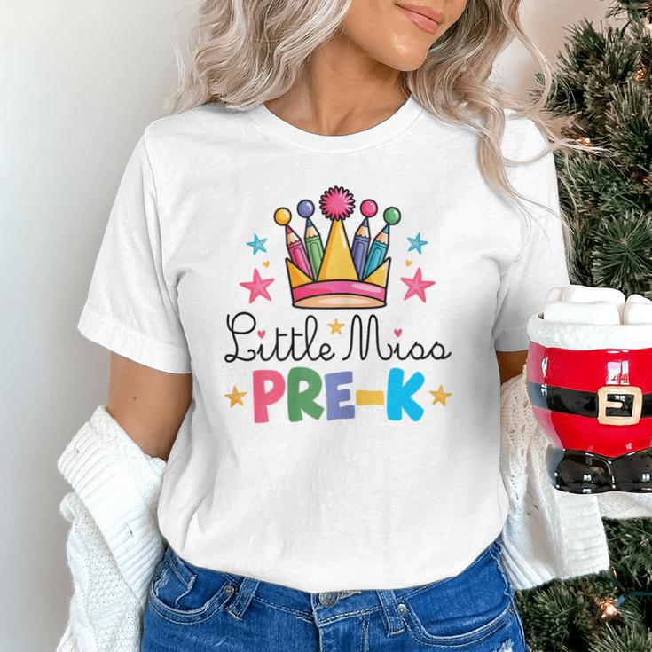 Miss Pre-K Pencils Crown Cute Back To School First Day Girls Unisex T-Shirt