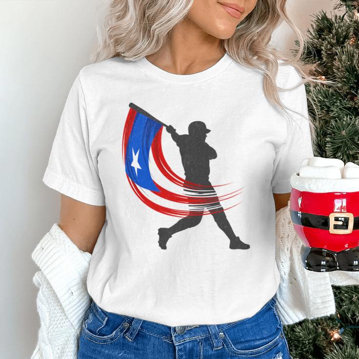 Puerto Rico Baseball Flag Player Boricua Heritage Sports Unisex T-Shirt