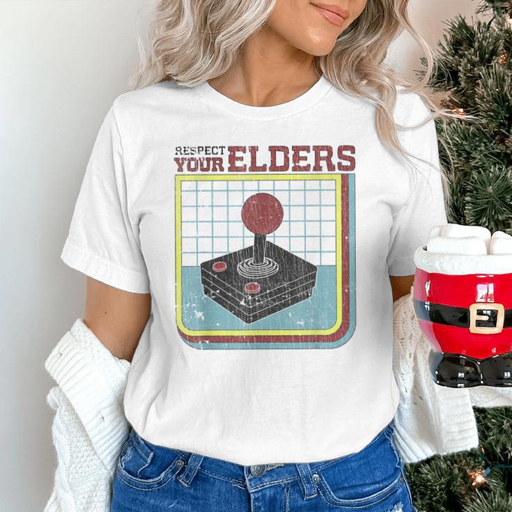 Respect Your Elders Retro Gamer Joystick Back To School Unisex T-Shirt Respect Your Elders Retro Gamer Joystick Back To School Unisex T-Shirt