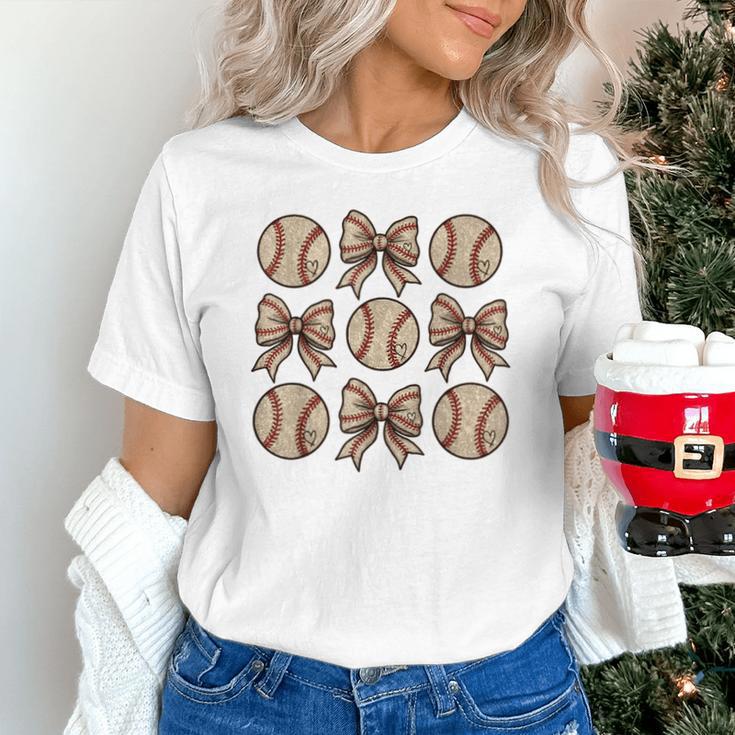 Soccer Bow Game Day Baseball Coquette Bow Women Girls Unisex T-Shirt