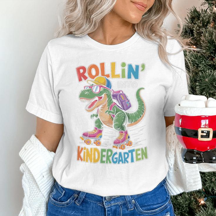 T Rex Rollin Into Kindergarten Back To School First Day Boys Unisex T-Shirt T Rex Rollin Into Kindergarten Back To School First Day Boys Unisex T-Shirt
