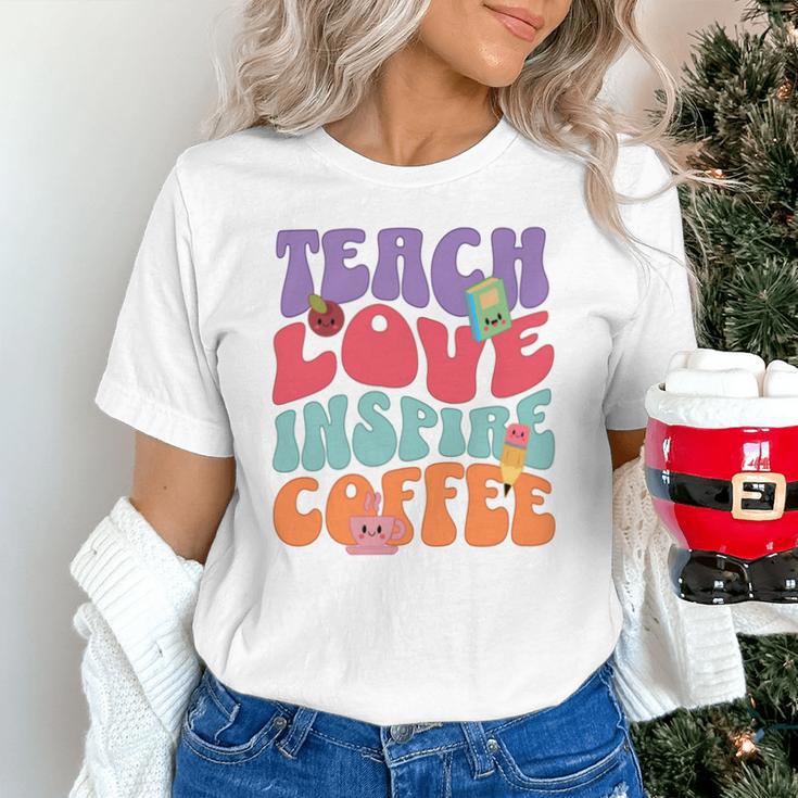 Teach Love Inspire Coffee Cute Teaching Quote Back To School Unisex T-Shirt Teach Love Inspire Coffee Cute Teaching Quote Back To School Unisex T-Shirt
