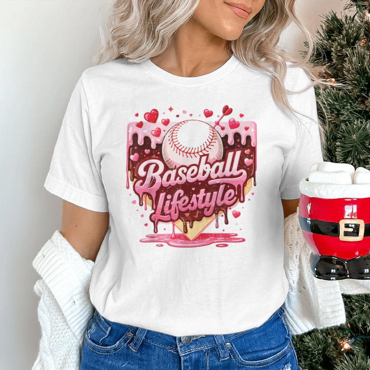 Valentine Baseball Lifestyle Home Plate Ice-Cream Drip Boys Unisex T-Shirt Valentine Baseball Lifestyle Home Plate Ice-Cream Drip Boys Unisex T-Shirt