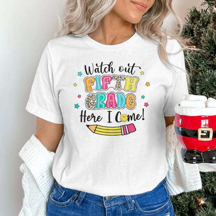 Watch Out Fifth Grade Here I Come Back To School Boys Girls Unisex T-Shirt