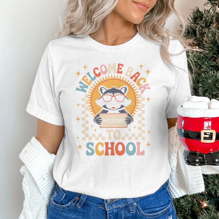 Welcome Back To School Raccoon First Day Of School Checkered Premium Tri-Blend Unisex T-Shirt Welcome Back To School Raccoon First Day Of School Checkered Premium Tri-Blend Unisex T-Shirt