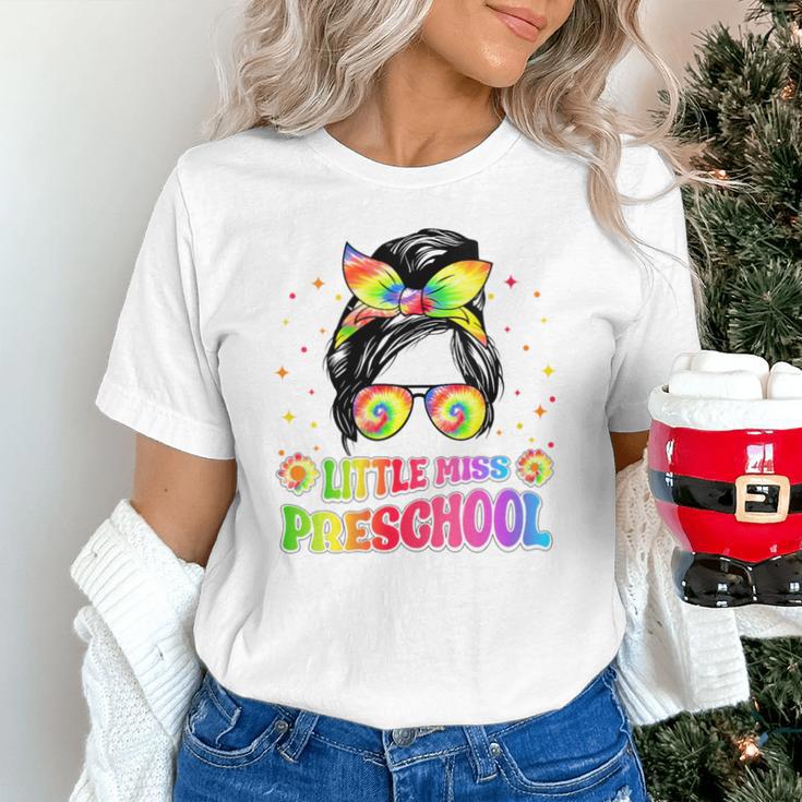 Women's Little Miss Preschool Messy Bun Tie Dye Back To School Girls Unisex T-Shirt Women's Little Miss Preschool Messy Bun Tie Dye Back To School Girls Unisex T-Shirt
