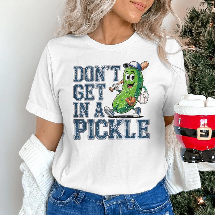 Youth Baseball Catcher Humor Don’t Get In A Pickle Unisex T-Shirt
