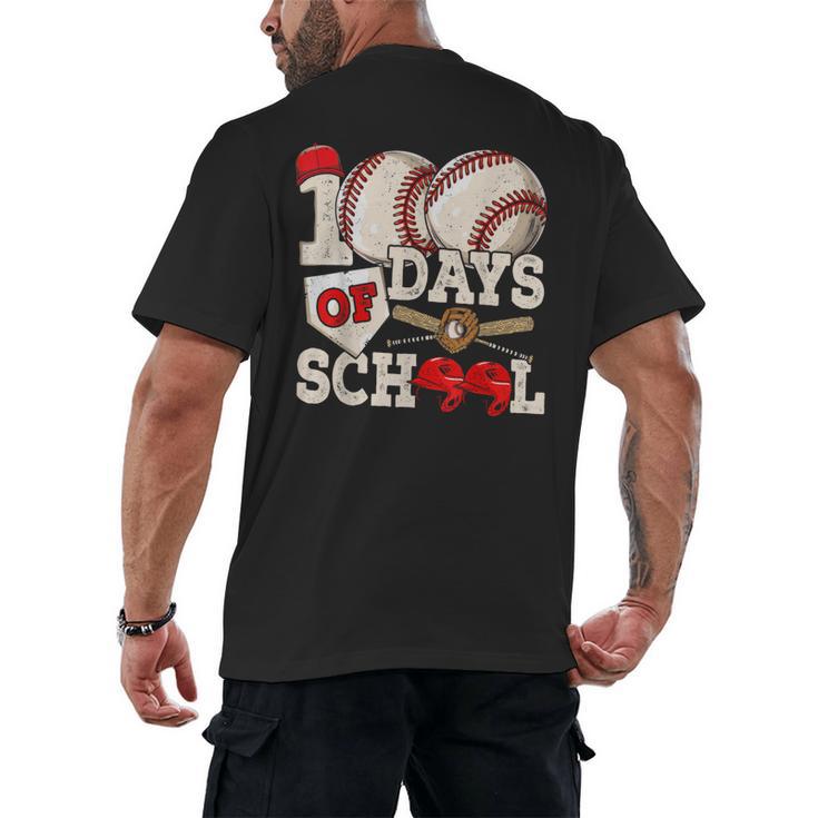 100 Days Of School Baseball 100th Day Of School Kids Teacher Men's Back Print T-Shirt