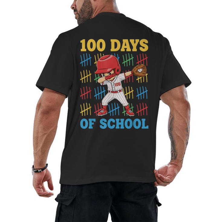 100 Days Of School Baseball Bat 100th Day Of School Boys Men's Back Print T-Shirt