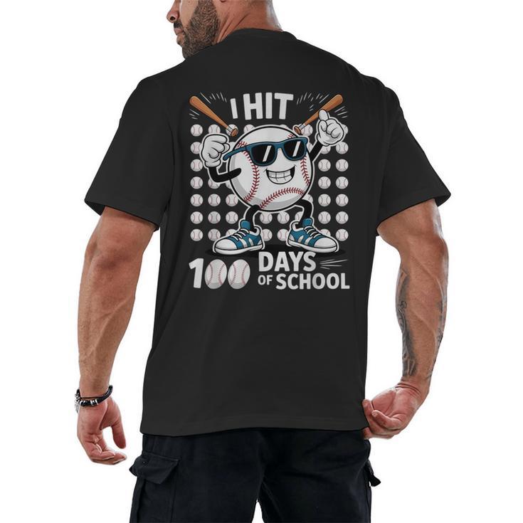 100 Days Of School Baseball Bat 100th Day Of School Men's Back Print T-Shirt