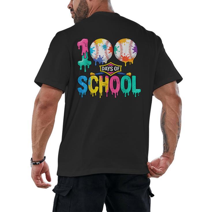 100 Days Of School Baseball Boys Kids Colorful 100th Day Men's Back Print T-Shirt