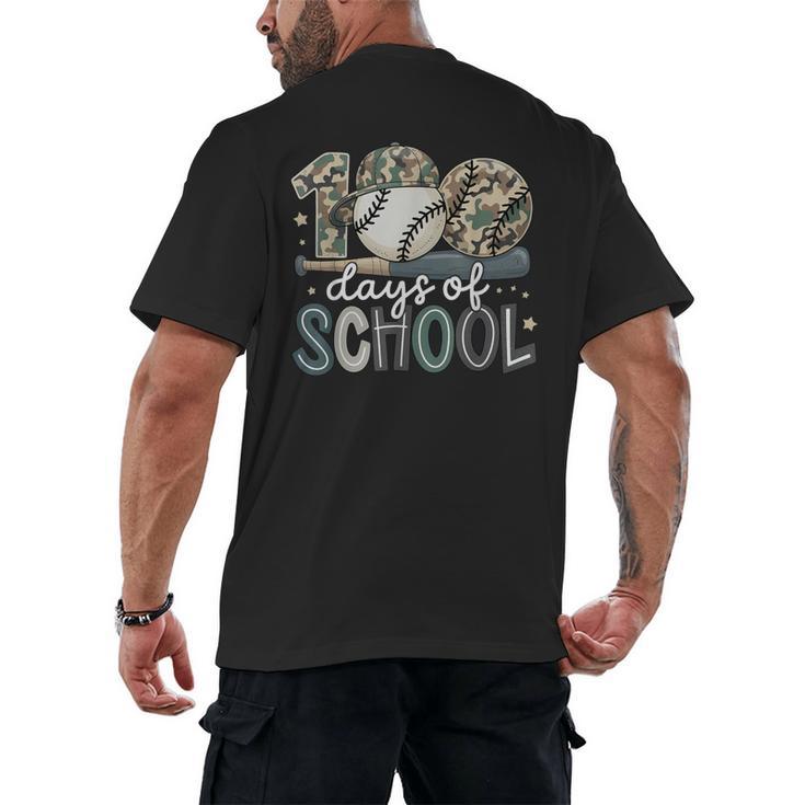 100 Days Of School Baseball Camo Camo Cap Boy School Men's Back Print T-Shirt