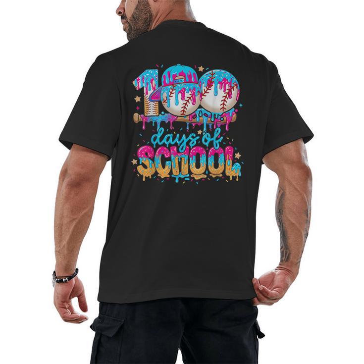 100 Days Of School Baseball Ice Cream For Boy Girl Kids Men's Back Print T-Shirt