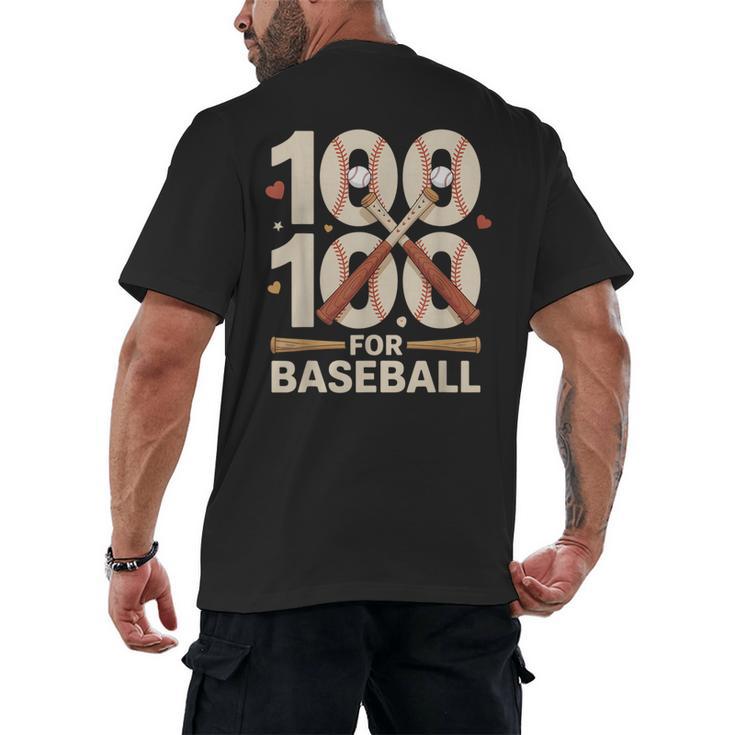 100 Days Of School Baseball Love Valentine’s Day Men Women Men's Back Print T-Shirt