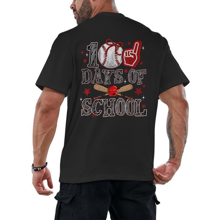 100 Days Of School Baseball Teacher 100 Days Smarter Student Men's Back Print T-Shirt