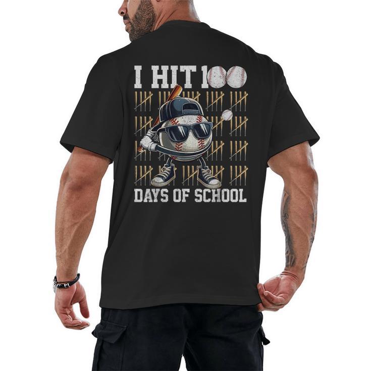 100 Days Of School Boys Kids 100th Day Balls Baseball Kids Men's Back Print T-Shirt
