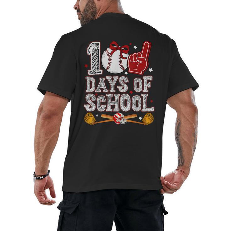 100 Days Of School Cute Bow Baseball Boy Girl Teacher Men's Back Print T-Shirt
