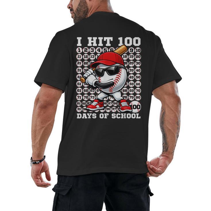 100 Days Of School Retro Baseball Sport For Boys Teachers Men's Back Print T-Shirt