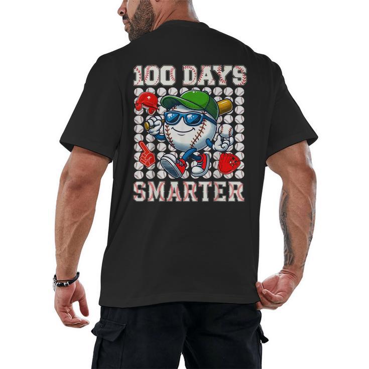 100 Days Smarter Baseball 100 Days Of School Boy Girl Kid Men's Back Print T-Shirt