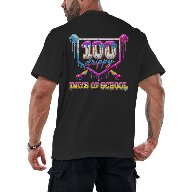 100 Drippy Days Of School Baseball For Boy Kids Men's Back Print T-Shirt